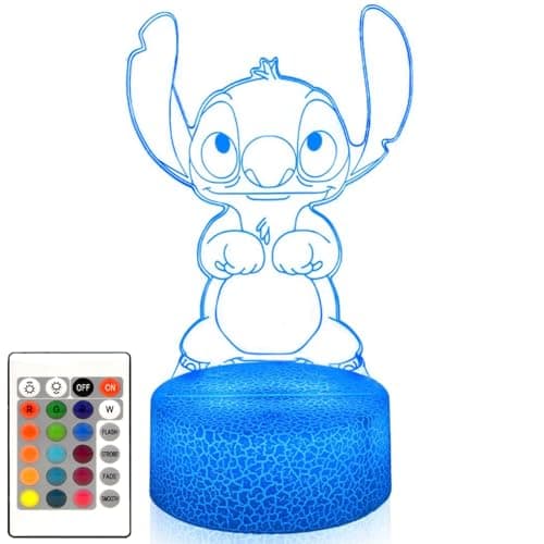 Stitch Gifts 3D Illusion Night Light for Kids - 16 Colors & Smart Touch, Bedroom Decoration Gift for Teens Boys Girls