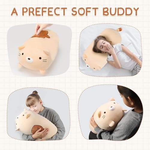 24" Giant Cute Kitten Plush Squishy Pillow Toy for Kids & Girls & Boys
24" Soft Cat Stuffed Animals Pet Cushion Plushies