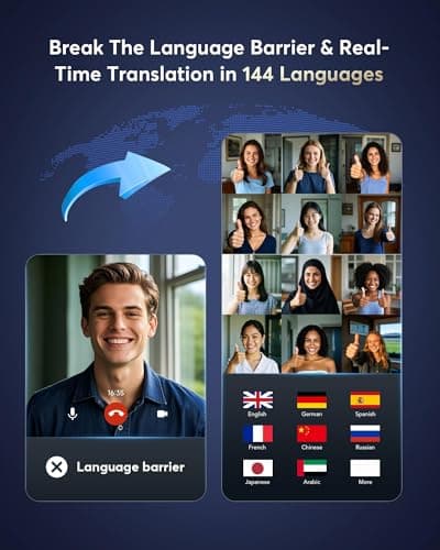 Real Time AI Translation Earbuds for Spanish/English Speakers - 144 Languages Accents Translator, 36H Playtime, 3-in-1