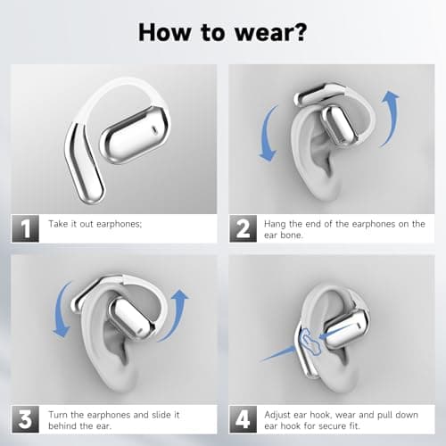 EUQQ Wireless Earbuds for Sports, Open Ear Bluetooth 5.4 Headphones with LED Display and 50H Playtime  
EUQQ Open Ear Bl