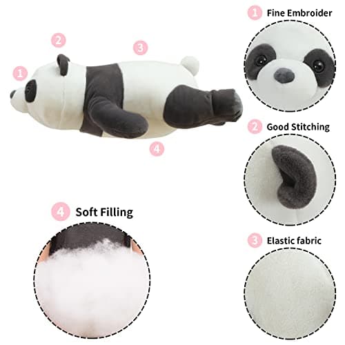24" Cute Giant Panda Bear Plush Soft Body Pillow - Large Panda Stuffed Animal Toy Doll Gift for Kids, Girls and Boys, Bi