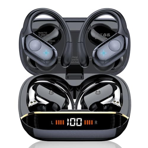 Wireless Earbuds Bluetooth 5.4 Headphones with 4 ENC Mic and LED Display for Running Black
| IP7 Waterproof Bluetooth E