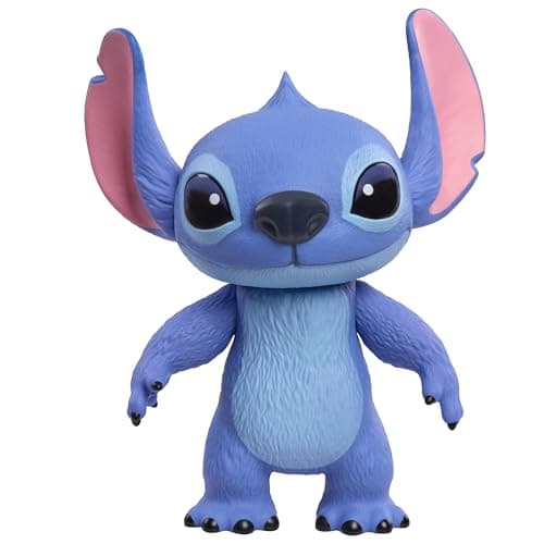 Disney Stitch Live-Action Larger Than Life 14-inch Vinyl Figure for Kids Ages 3+, Poseable Figurine, Inspired by New Lil