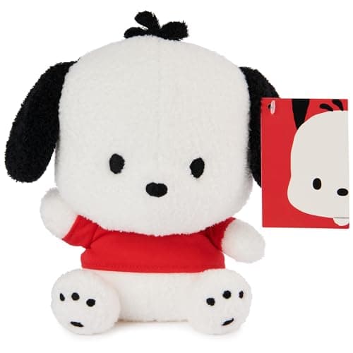 GUND Sanrio Pochacco White Red Puppy Stuffed Animal for Kids and Adults 6" Novelty Plush Toy