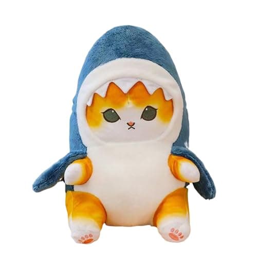 Kawaii Shark Cat Plush Toy Stuffed Animal Doll for Kids (Blue - Grey, 9 inch)  
Kawaii Shark Cat Plush Toy Stuffed Anima