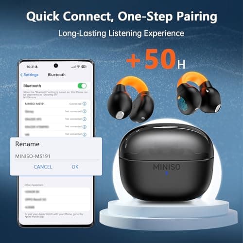 MINISO MS191 AI Translation Earbuds - Real Time Language Translator for Travel, Business & Learning Support 135 Language