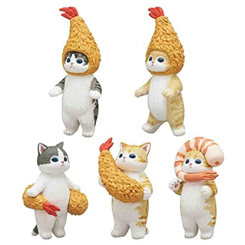 Kitan Club Mofusand Fried Shrimp Cat Blind Box - Fun, Versatile Decoration for Cat Enthusiasts - 5 Collectable Figurines