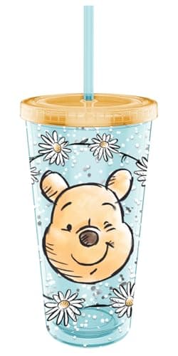 Silver Buffalo Disney Lilo and Stitch Tropical Pattern Plastic Tall Travel Cup for Adults, Outdoor Summer Party, 20 Ounc