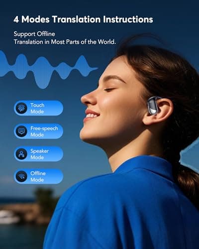 AI Translator Earbuds for Real-Time 144 Languages & Accents, iOS & Android Compatible, Spanish/English Audífonos Traduct