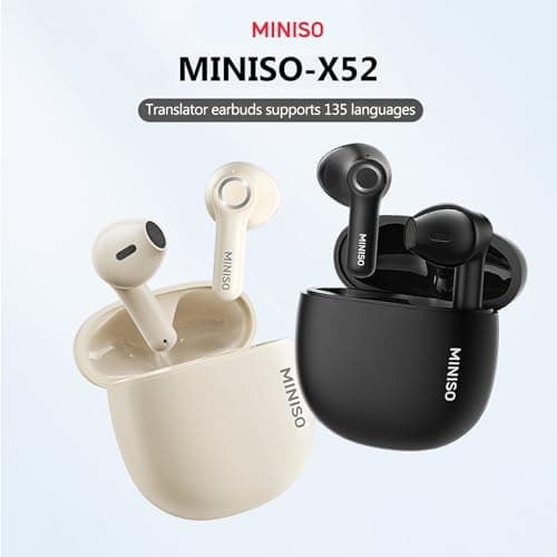 MINISO X52 AI Translator Earbuds for Real Time Translation with 135 Languages & Accents Black
MINISO X52 AI Translator E