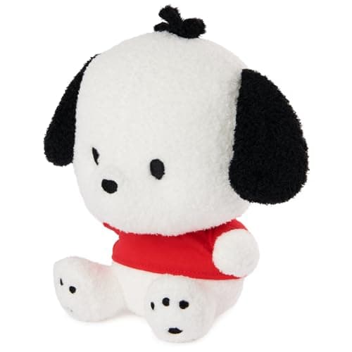 GUND Sanrio Pochacco White Red Puppy Stuffed Animal for Kids and Adults 6" Novelty Plush Toy