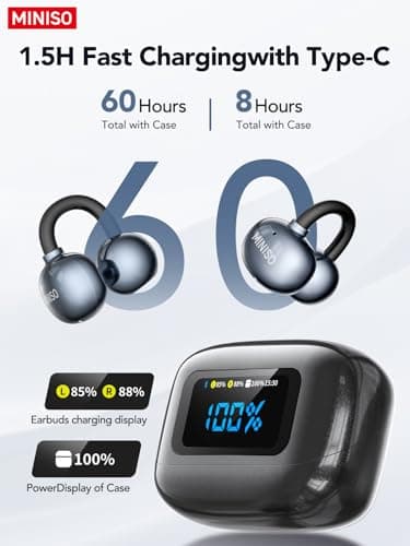 MINISO AI Translation Earbuds Real Time with LCD Touchscreen for Travel & Business, 3-in-1 Language Translator Bluetooth