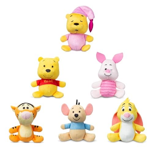 Winnie The Pooh and Pals 6 Pack Miniature Plush Figure for Kids Ages 4+ - Soft Suffed Animal Toy