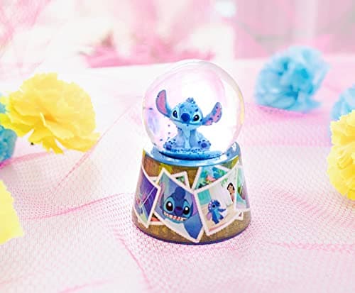 Disney Lilo & Stitch Vintage Photos Mini Light-Up Snow Globe for Adults | Glitter | 3 Inches