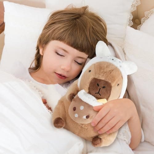 Cute Rabbit Capybara Plush Pillow for Kids 11 Inch Kawaii Stuffed Toys Gifts