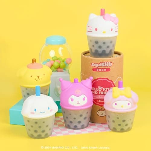 Hamee Sanrio Hello Kitty and Friends [Surprise Blind Capsule] Boba Series Squishy Figurines for Kids Birthday Parties a
