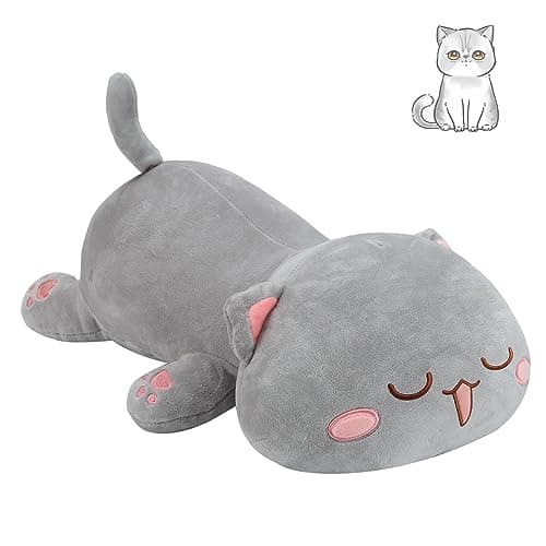AFAN Cat Stuffed Animals Soft Plush Toys for Kids and Girls Boys Room Decor Gifts (Round Eyes, White, 1|7 Inch)  
AFAN K