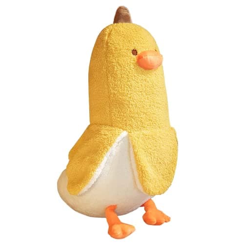 PEACH CAT Banana Duck Plush Toy for Kids White 19.7" Hugging Pillow
