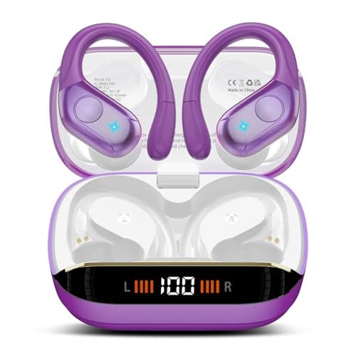Wireless Earbuds Bluetooth 5.4 Headphones with 4 ENC Mic and LED Display for Running Black
| IP7 Waterproof Bluetooth E