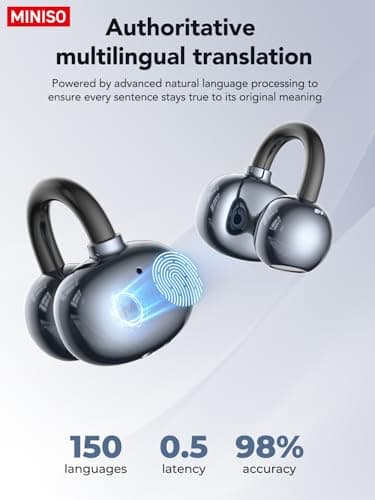 MINISO AI Translation Earbuds Real Time with LCD Touchscreen for Travel & Business, 3-in-1 Language Translator Bluetooth