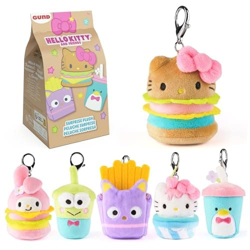 Hello Kitty and Friends Fast Food Surprise Plush Toy for Kids and Adults, Mystery Unboxing, Multicolor 4"