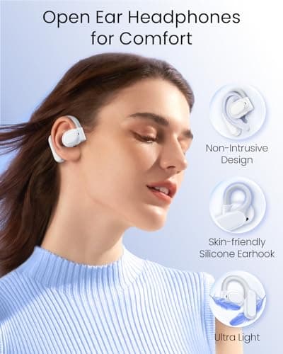 TAGRY Bluetooth 5.3 Earhooks Earbuds for Workout Running White