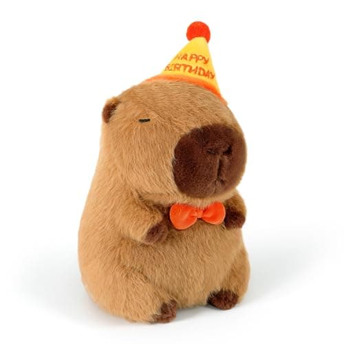 Ditucu Cute Brown Capybara Plush with Turtle Backpack for Kids 13 Inch Hugging Gifts