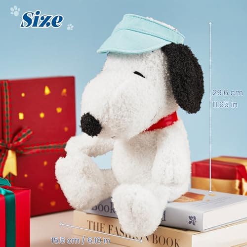 MINISO 14" Sitting Snoopy Plush Toy Stuffed Animals for Kids Boys Girls Summer Travel Collection