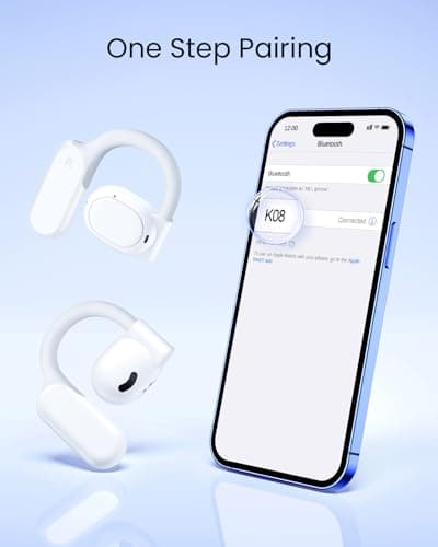 TAGRY Bluetooth 5.3 Earhooks Earbuds for Workout Running White