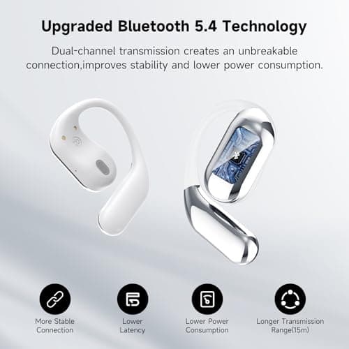 EUQQ Wireless Earbuds for Sports, Open Ear Bluetooth 5.4 Headphones with LED Display and 50H Playtime  
EUQQ Open Ear Bl