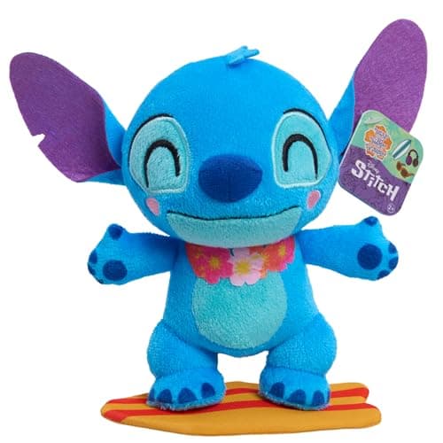 Disney Stitch That's So Soft Small Surfer Stitch Plush, 7 Inch Plush Toy, Stuffed Animal for Kids Ages 2 Up