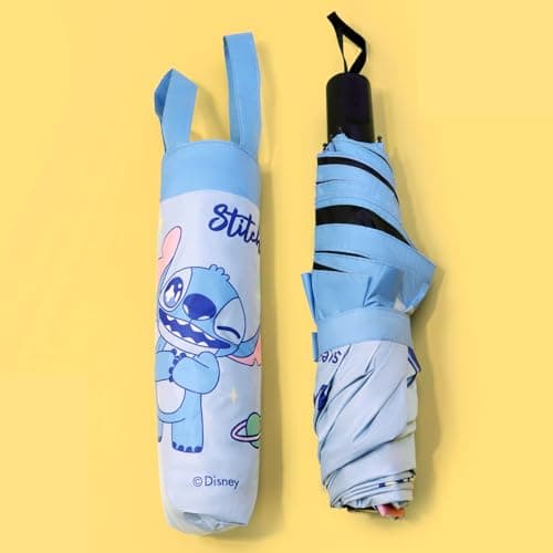 MINISO Disney Stitch Dinner Party Collection Cute Travel Umbrella For Women Girls And Boys Rain And Sun Protection Beach