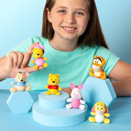 Winnie The Pooh and Pals 6 Pack Miniature Plush Figure for Kids Ages 4+ - Soft Suffed Animal Toy