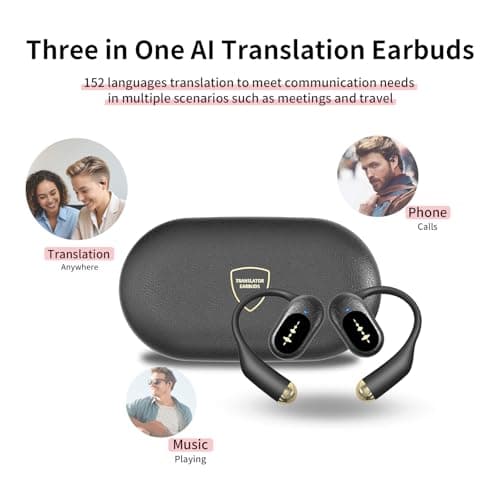 150 Language Translator Earbuds for Business Meetings and Travel
| 3-in-1 Two-Way Translating Earbuds for Learning and