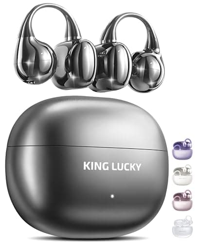 King Lucky Clip on Earbuds Open Ear Wireless Bluetooth 5.4 Headphones (Purple)  
King Lucky Clip on Earbuds Open Ear Wir