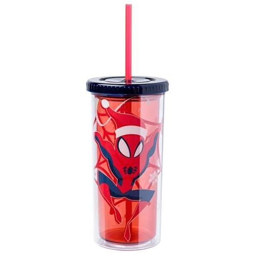 Silver Buffalo Disney Lilo and Stitch Tropical Pattern Plastic Tall Travel Cup for Adults, Outdoor Summer Party, 20 Ounc