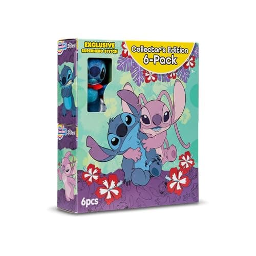 Disney Stitch 6 Pack Miniature Plush Figure - Soft Suffix Toy for Kids Ages 4+, Perfect Holiday Gift