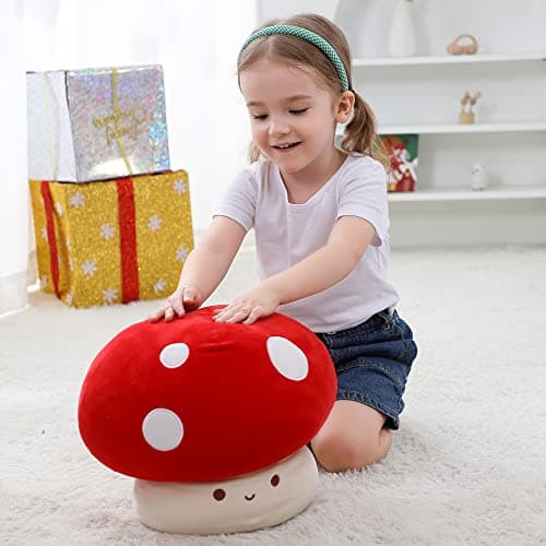 Plush Mushroom Pillow - Soft Cute 12 Inch Stuffed Mushroom Toy Ideal for Kids and Adults as Home Decor
| Plush Mushroom
