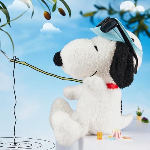 MINISO 14" Sitting Snoopy Plush Toy Stuffed Animals for Kids Boys Girls Summer Travel Collection
