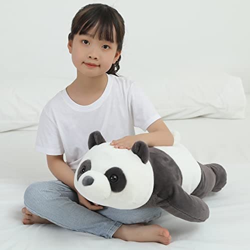 24" Cute Giant Panda Bear Plush Soft Body Pillow - Large Panda Stuffed Animal Toy Doll Gift for Kids, Girls and Boys, Bi