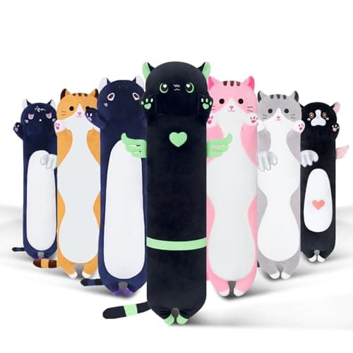 Cute Long Cat Plush Body Pillow for Girls and Girlfriend(AngelCat Green, 19.6in/50cm)  
Cute Cat Plush Toy Pillows with
