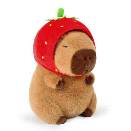 Ditucu Cute Brown Capybara Plush with Turtle Backpack for Kids 13 Inch Hugging Gifts