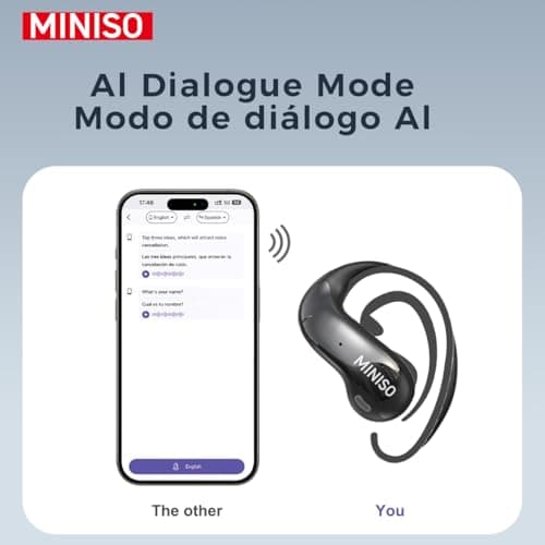 MINISO MS188 Ai Language Translator Earbuds, Real Time Translator Earbuds, for Travelers & Business Professionals, Suita