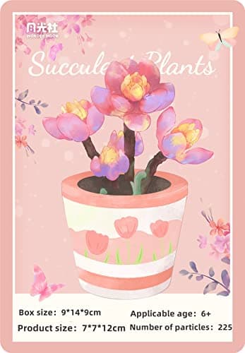 Mini Blocks 225PCS Succulent Plant Bonsai Building Set for Adult Gift, Office and Room Decor, Unique Plant Model Toys