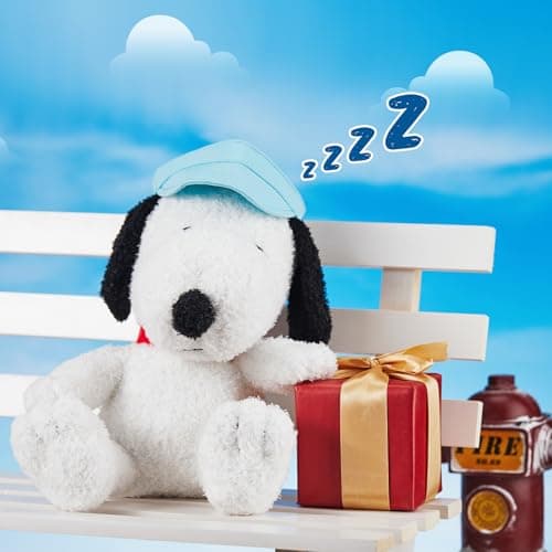 MINISO 14" Sitting Snoopy Plush Toy Stuffed Animals for Kids Boys Girls Summer Travel Collection