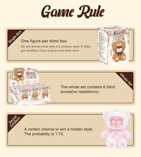 ROBOTIME 7 Inches Cute Anime Plush Doll Blind Box Figure for Collector Gifts