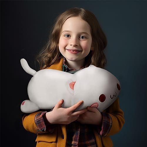 AFAN Cat Stuffed Animals Soft Plush Toys for Kids and Girls Boys Room Decor Gifts (Round Eyes, White, 1|7 Inch)  
AFAN K