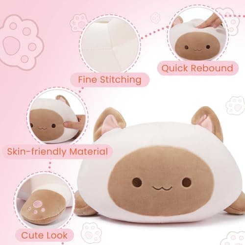 MINISO 19.6" Siamese Cat Plush Toy Kawaii Cute Hugging Pillow for Kids Boys Girls  
MINISO Ultra-Soft Rebound Siamese Ca