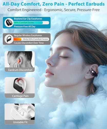 Ultra Open-Ear-Earbuds Wireless Bluetooth - Waterproof Design and Secure Fit for Small Ears, Classic Black  
Ultra Open-