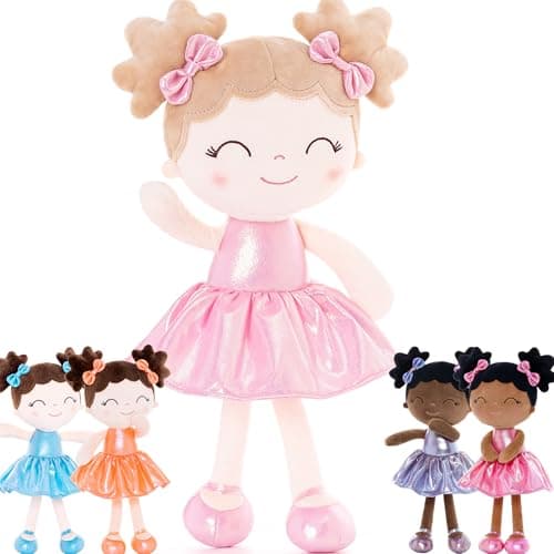 Gloveleya Soft Doll for Kids Ages 2-4 Peach Fairy Plush Toy with Gift Box